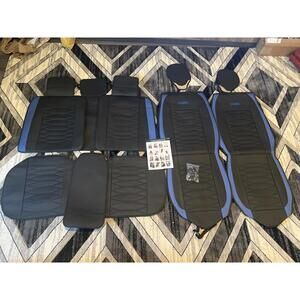 GQING Black and Blue Car Seat Covers - Full Set